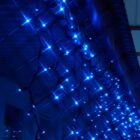 Cortina icicle led azul con destellos1500