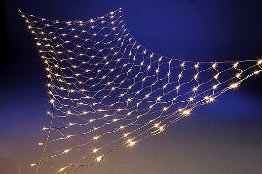 Red led cálido 2x1m cable verde