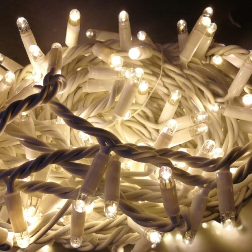 Guirnalda led blanco cálido cable blanco 3x4mts