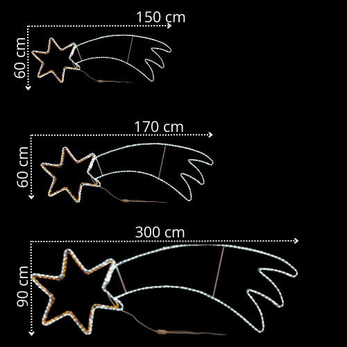 Estrella con cola, motivo LED, top luz Estrella con cola, motivo LED, top luz