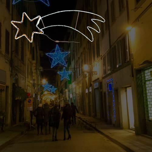 Estrella con cola, motivo LED, top luz