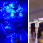 Cortina luces destellos azul con destellos topluz