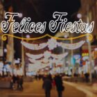 Letrero Felices Fiesta LED de gran formato top luz para Navidad