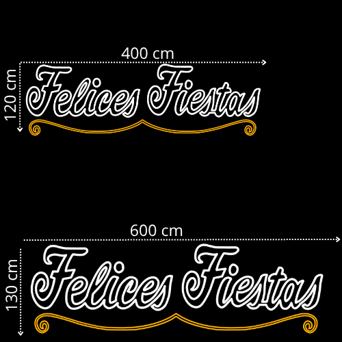 Letrero Felices Fiestas 4 y 6m top luz Letrero Felices Fiesta LED de gran formato top luz para Navidad