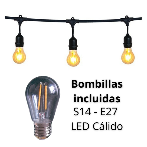guirnalda E27 con bombillas