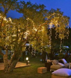 decoración luminosa árboles exterior