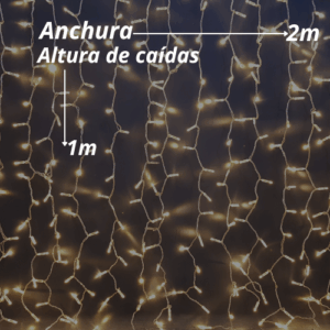 Cortina led cálido 2x1m