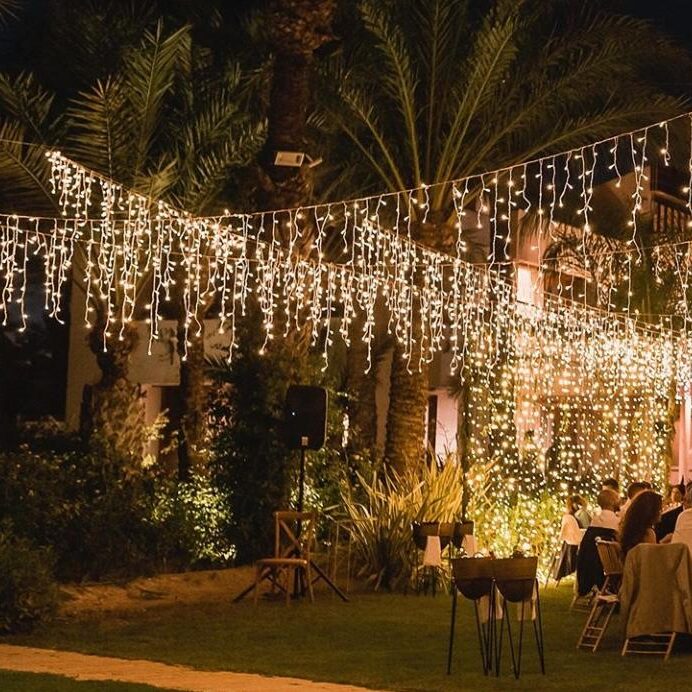 cortina icicle led cálido topluz