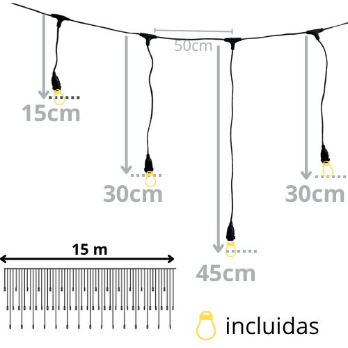 Guirnalda E27 de luces 30 caídas