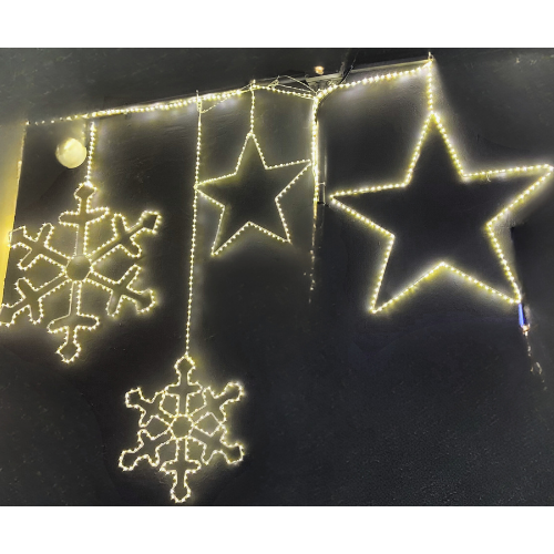 figuras navidad colgantes estrellas y copos