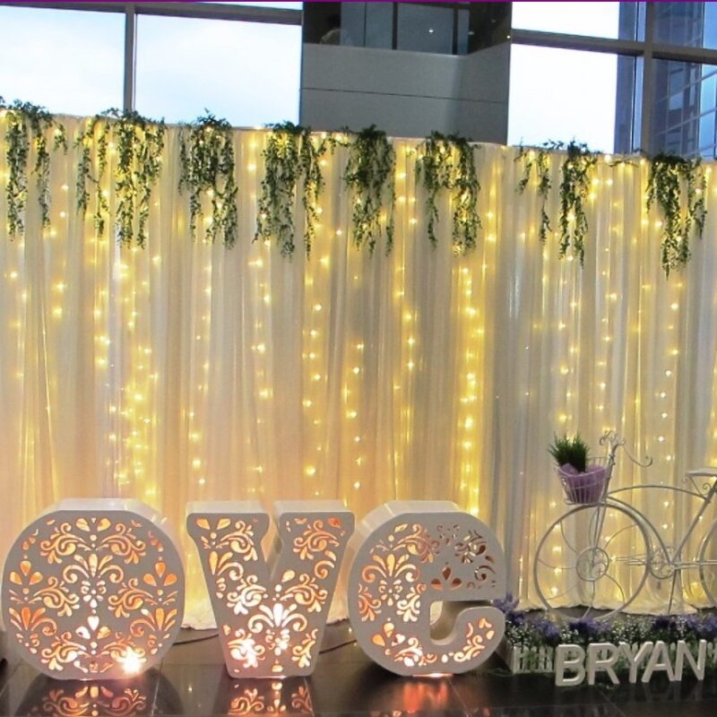 cortina luces boda