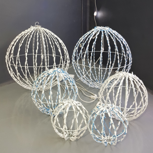 esfera 3d plegable bola led navideña 12048 azul y blanco frio topluz